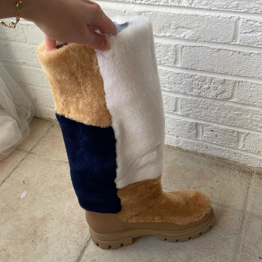 Free People Colorblock Fur boots